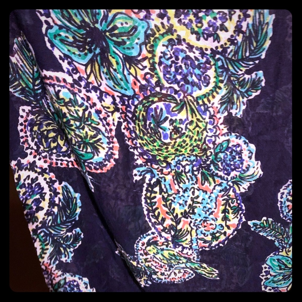 Lilly Pulitzer Navy Print Scarf